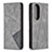 Leather Case Stands Flip Cover Holder B07F for Huawei P50 Gray