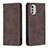 Leather Case Stands Flip Cover Holder B07F for Motorola Moto E32s Brown