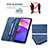 Leather Case Stands Flip Cover Holder B07F for Motorola Moto E40