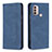 Leather Case Stands Flip Cover Holder B07F for Motorola Moto E40 Blue