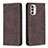 Leather Case Stands Flip Cover Holder B07F for Motorola Moto Edge (2022) 5G Brown