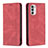 Leather Case Stands Flip Cover Holder B07F for Motorola Moto Edge (2022) 5G Red