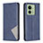Leather Case Stands Flip Cover Holder B07F for Motorola Moto Edge (2023) 5G Blue
