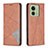 Leather Case Stands Flip Cover Holder B07F for Motorola Moto Edge (2023) 5G Brown