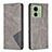 Leather Case Stands Flip Cover Holder B07F for Motorola Moto Edge (2023) 5G Gray