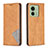 Leather Case Stands Flip Cover Holder B07F for Motorola Moto Edge (2023) 5G Light Brown