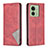 Leather Case Stands Flip Cover Holder B07F for Motorola Moto Edge (2023) 5G Red