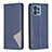 Leather Case Stands Flip Cover Holder B07F for Motorola Moto Edge 40 Pro 5G Blue