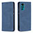 Leather Case Stands Flip Cover Holder B07F for Motorola Moto G22 Blue