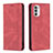 Leather Case Stands Flip Cover Holder B07F for Motorola MOTO G52 Red