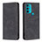 Leather Case Stands Flip Cover Holder B07F for Motorola Moto G71 5G Black