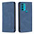 Leather Case Stands Flip Cover Holder B07F for Motorola Moto G71 5G Blue