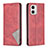 Leather Case Stands Flip Cover Holder B07F for Motorola Moto G73 5G Red