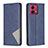 Leather Case Stands Flip Cover Holder B07F for Motorola Moto G84 5G Blue