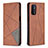 Leather Case Stands Flip Cover Holder B07F for OnePlus Nord N200 5G Brown