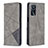 Leather Case Stands Flip Cover Holder B07F for Oppo A16 Gray