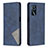 Leather Case Stands Flip Cover Holder B07F for Oppo A16s Blue