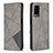 Leather Case Stands Flip Cover Holder B07F for Oppo A54 4G Gray