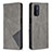 Leather Case Stands Flip Cover Holder B07F for Oppo A54 5G Gray