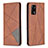 Leather Case Stands Flip Cover Holder B07F for Oppo A74 4G Brown