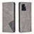 Leather Case Stands Flip Cover Holder B07F for Oppo A77 5G Gray