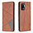 Leather Case Stands Flip Cover Holder B07F for Oppo A94 4G Brown