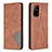 Leather Case Stands Flip Cover Holder B07F for Oppo A94 5G Brown