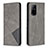 Leather Case Stands Flip Cover Holder B07F for Oppo A94 5G Gray