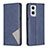 Leather Case Stands Flip Cover Holder B07F for Oppo A96 5G Blue