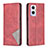 Leather Case Stands Flip Cover Holder B07F for Oppo A96 5G Red