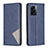 Leather Case Stands Flip Cover Holder B07F for Oppo K10 5G India Blue