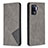 Leather Case Stands Flip Cover Holder B07F for Oppo Reno5 F Gray