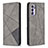 Leather Case Stands Flip Cover Holder B07F for Oppo Reno6 5G Gray