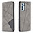 Leather Case Stands Flip Cover Holder B07F for Oppo Reno6 Pro 5G India Gray