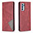 Leather Case Stands Flip Cover Holder B07F for Oppo Reno6 Pro 5G India Red