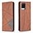 Leather Case Stands Flip Cover Holder B07F for Realme 8 Pro Brown