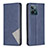 Leather Case Stands Flip Cover Holder B07F for Realme C31 Blue