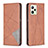 Leather Case Stands Flip Cover Holder B07F for Realme C35 Brown