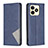 Leather Case Stands Flip Cover Holder B07F for Realme C53 Blue