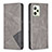 Leather Case Stands Flip Cover Holder B07F for Realme Narzo 50A Prime Gray