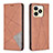 Leather Case Stands Flip Cover Holder B07F for Realme Narzo N53 Brown