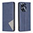 Leather Case Stands Flip Cover Holder B07F for Realme Narzo N55 Blue