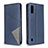 Leather Case Stands Flip Cover Holder B07F for Samsung Galaxy A01 SM-A015 Blue