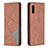 Leather Case Stands Flip Cover Holder B07F for Samsung Galaxy A02 Brown