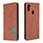 Leather Case Stands Flip Cover Holder B07F for Samsung Galaxy A11 Brown