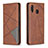 Leather Case Stands Flip Cover Holder B07F for Samsung Galaxy A20 Brown