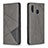 Leather Case Stands Flip Cover Holder B07F for Samsung Galaxy A20 Gray