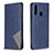 Leather Case Stands Flip Cover Holder B07F for Samsung Galaxy A20s Blue