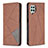 Leather Case Stands Flip Cover Holder B07F for Samsung Galaxy A22 4G Brown