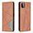 Leather Case Stands Flip Cover Holder B07F for Samsung Galaxy A22s 5G Brown